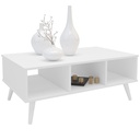 Mesa de Centro Osasco Blanco  - Madera Aglomerada y Patas en Madera