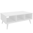 Mesa de Centro Osasco Blanco  - Madera Aglomerada y Patas en Madera