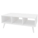 Mesa de Centro Osasco Blanco  - Madera Aglomerada y Patas en Madera