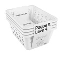 SET COMPRA 3 LLEVA 4 - CANASTAS PEQUEÑAS PLASTICAS, OPCIONES DE COLORES : BLANCO - NEGRO - WARM GRAY - ROSA BLUSH