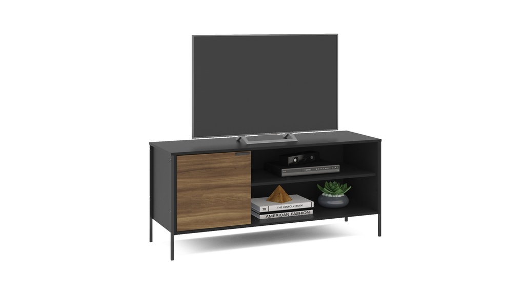 MESA PARA LCD - RACK MAIORCA 135 CM - NEGRO/NEW AVELLANA