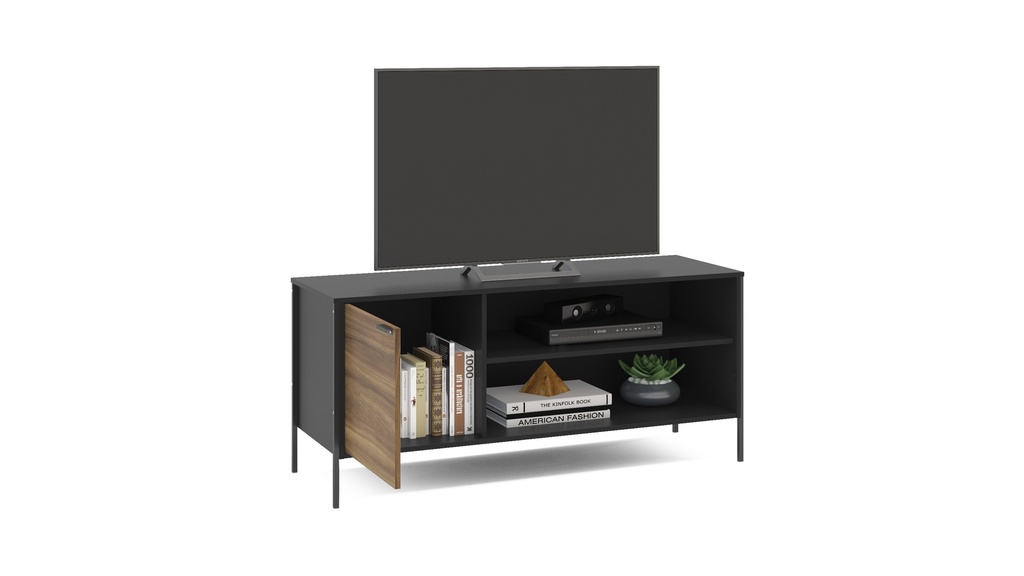 MESA PARA LCD - RACK MAIORCA 135 CM - NEGRO/NEW AVELLANA