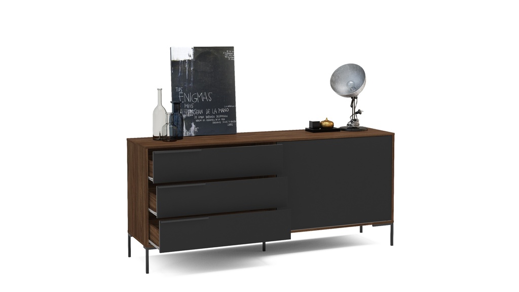 CREDENZA - APARADOR DENVER IMBUIA/NEGRO