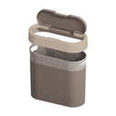Basurero Apertura C/Boton de Plastico 2,80L Flat Warm Gray + Light Gray