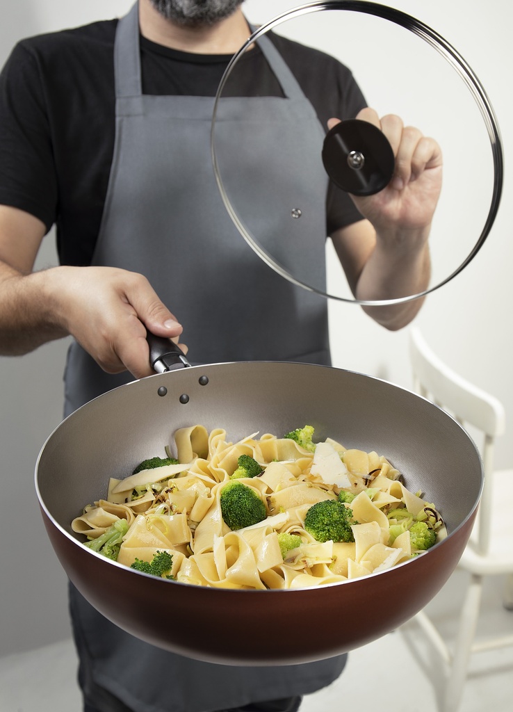 LINEA CLOVE - EN ALUMINIO - WOK C/TAPA Ø28CM 4,10L COBRE 