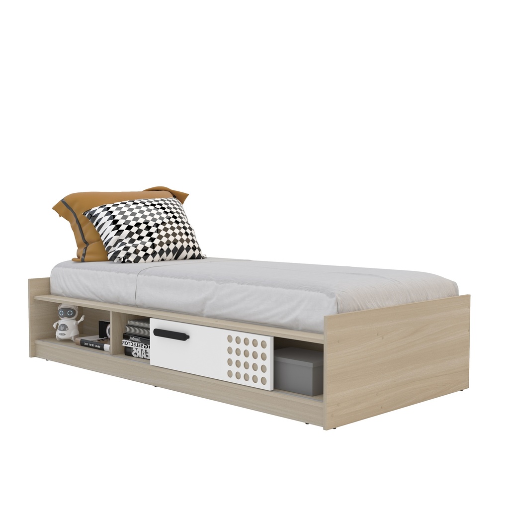 CAMA DOMI CON PUERTA CORREDERA, MADERA SALINAS