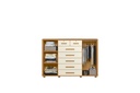 GAVETERO 8 GAVETAS + 2 PUERTAS FONTANA ROBLE GRIFE/OFF WHITE