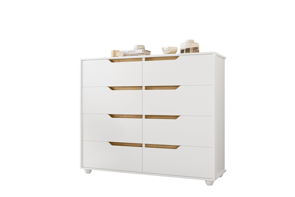 GAVETERO DOBLE 8 GAVETAS BLANCO FOSCO/NATURE FLEX