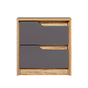 MESA DE NOCHE 2 GAVETAS DOBLE NATURE/TITANIUM (FLEX)