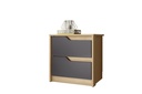 MESA DE NOCHE 2 GAVETAS DOBLE NATURE/TITANIUM (FLEX)