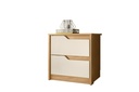 MESA DE NOCHE 2 GAVETAS DOBLE ROBLE GRIFE/OFF WHITE (FLEX)