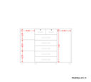GAVETERO 8 GAVETAS + 2 PUERTAS FONTANA ROBLE GRIFE/OFF WHITE