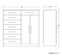 GAVETERO 8 GAVETAS + 2 PUERTAS NEW VERONA ROBLE GRIFE/OFF WHITE