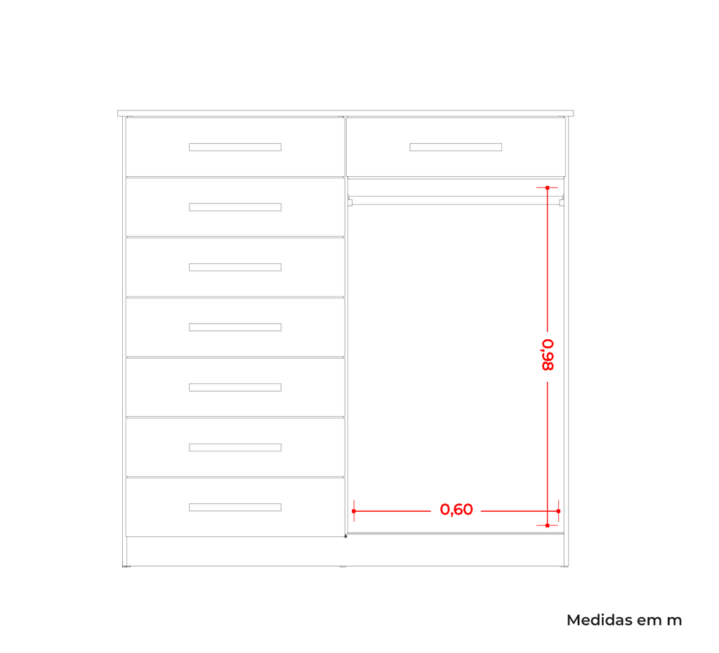GAVETERO 8 GAVETAS + 2 PUERTAS NEW VERONA ROBLE GRIFE/OFF WHITE