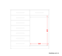 GAVETERO 8 GAVETAS + 2 PUERTAS NEW VERONA ROBLE GRIFE/OFF WHITE