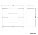 GAVETERO DOBLE 8 GAVETAS ROBLE GRIFE/OFF WHITE (FLEX)