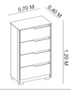 MUEBLE 4 GAVETAS SOLE ROBLE GRIFE/OFF WHITE (FLEX)