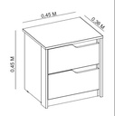 MESA DE NOCHE 2 GAVETAS DOBLE NATURE/TITANIUM (FLEX)