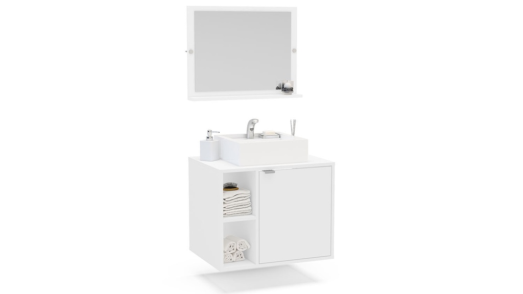 MUEBLE PARA BAÑO CON ESPEJO SUZANO MDP BRANCO BP