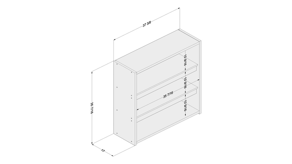 ESTANTE SHANTOU 3 ESPACIOS MDP BRANCO BP /LEGNO SALINAS FF