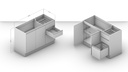 MUEBLE PARA COCINA MALI 2 PUERTAS + 3 GAVETAS 830X1200X510 MDP BRANCO UV TEX