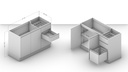 MUEBLE PARA COCINA MALI 2 PUERTAS + 3 GAVETAS 830X1200X510 MDP BRANCO UV TEX