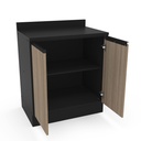 MUEBLE PARA COCINA MALI 2 PUERTAS NEGRO 855X766X518 MDP PRETO UV TEX /CASTANHO UV TEX