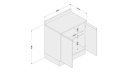 MUEBLE PARA COCINA MALI 2 PUERTAS NEGRO 855X766X518 MDP PRETO UV TEX /CASTANHO UV TEX