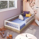 CAMA SOLTEIRO MONTESSORI CHAO LINEA AFFETO AVEIRO OAK CON BRANCO