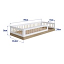 CAMA SOLTEIRO MONTESSORI CHAO LINEA AFFETO AVEIRO OAK CON BRANCO