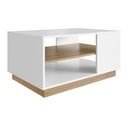 MESA DE CENTRO LIVORNO BLANCO CON OAK