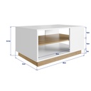 MESA DE CENTRO LIVORNO BLANCO CON OAK