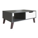 MESA DE CENTRO RIMINI CON GAVETA GRAFITE CON BLANCO