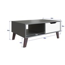 MESA DE CENTRO RIMINI CON GAVETA GRAFITE CON BLANCO