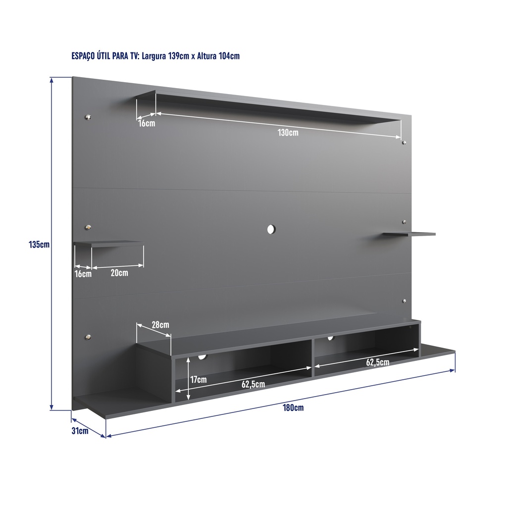 PANEL DE PARED PARA LCD MONZA GRAFITO