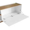MESA PARA LCD - RACK ASTI CON PORTA BASCULANTE BRANCO CON OAK