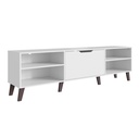 MESA PARA LCD - RACK PESARO CON PORTA BASCULANTE BLANCO
