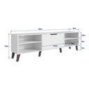 MESA PARA LCD - RACK PESARO CON PORTA BASCULANTE BLANCO