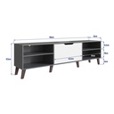 MESA PARA LCD - RACK PESARO CON PORTA BASCULANTE GRAFITE COM BLANCO