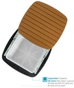 MESA HIELERA CON CAPACIDAD PARA 28 LITROS, COLOR TABACO, ALTO 58 CM, ANCHO 41.5 CM, LARGO 41.5 CM