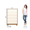 COMODA ANDRIA 05 CAJONES NATURE/OFF WHITE