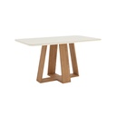 COMEDOR LINS 1600 MM CANTO ARREDON C/VIDRO NATURE/OFF WHITE
