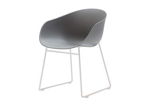 SILLA LUMI MULTIUSO 4 PATAS METAL BLANCA - PLASTICO GRIS GRAFITO