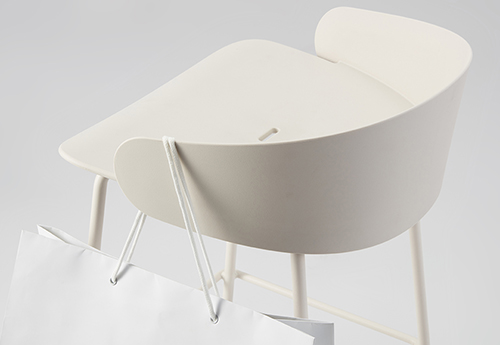TABURETE OLLA METAL BLANCO - PLASTICO BLANCO