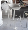 TABURETE OLLA METAL BLANCO - PLASTICO GRIS GRAFITO