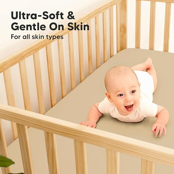 Keababies Paquete de 2 sábanas impermeables para cuna Isla [Protect+] (blanco suave), color: blanco suave