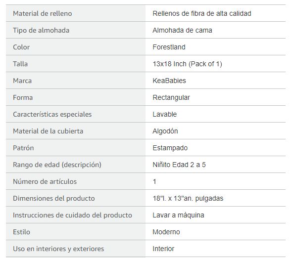 Keababies Almohada para niños pequeños con funda de almohada (forestland), color: forestland