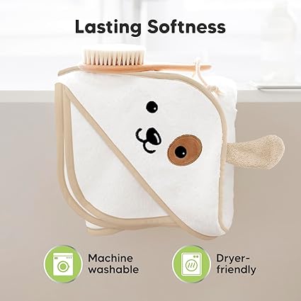 Keababies Cuddle Toalla con capucha de bambú orgánico para bebés (perro), color: perro
