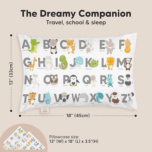 Keababies Almohada para niños pequeños con funda de almohada (KeaABC), color: KeaABC