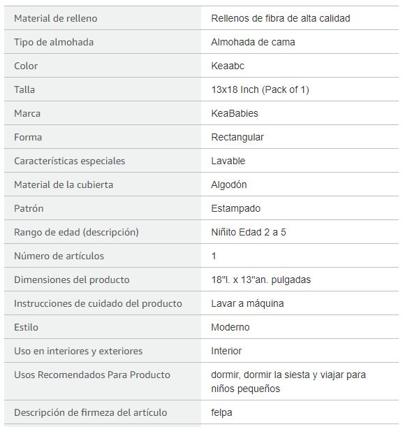 Keababies Almohada para niños pequeños con funda de almohada (KeaABC), color: KeaABC